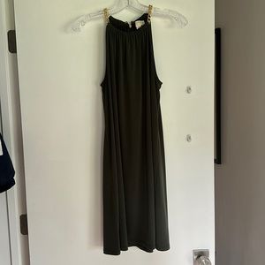 OLIVE MICHAEL KORS SUMMER DRESS WITH GOLD CHAIN STRAPS